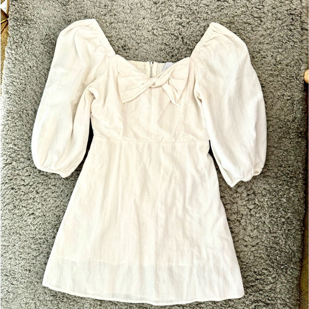 J.0.A Ivory Saks Off 5th Puff Sleeves Mini Dress size S